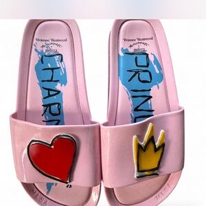 Vivienne Westwood x Melissa Pink and Blue Slides size 7
